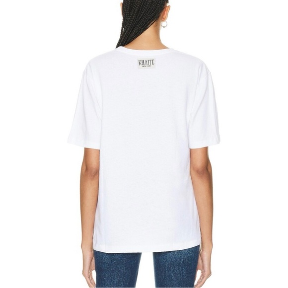 KHAITE Mae Short Sleeve Tee in White Size XL (EUC) Retail $340 - Picture 3 of 7